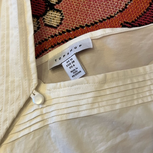 TOPSHOP Ivory Pintuck Button-Down Mini Dress - Picture 4 of 4